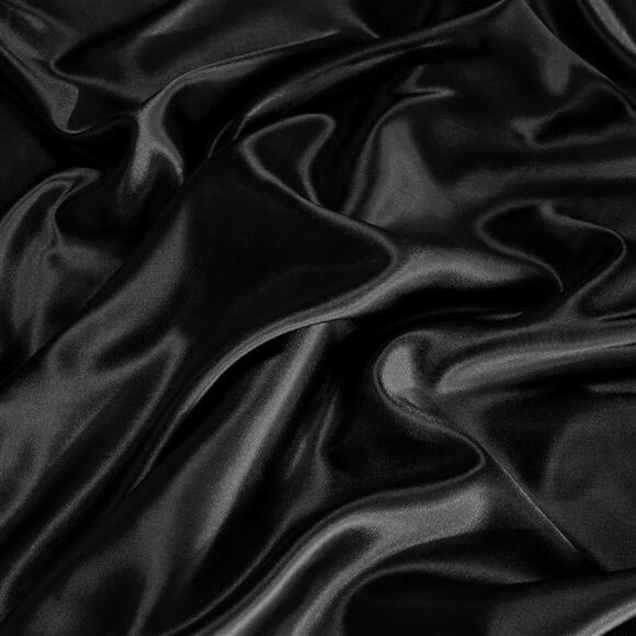 Satin Sheets Queen Size - 4 Piece Black Bed Sheet Set with Silky Microfiber - Picture 5 of 7